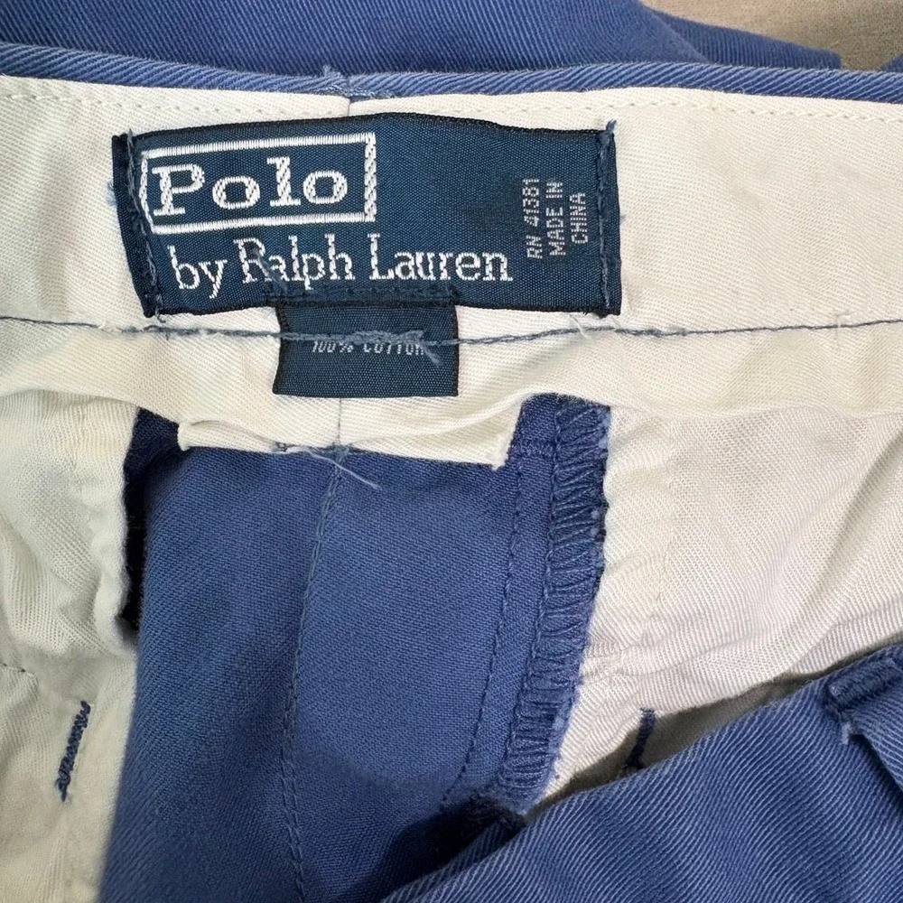 Polo Ralph Lauren Classic Chino Mens 36/34 Blue Straight Leg Cotton Pants Casual